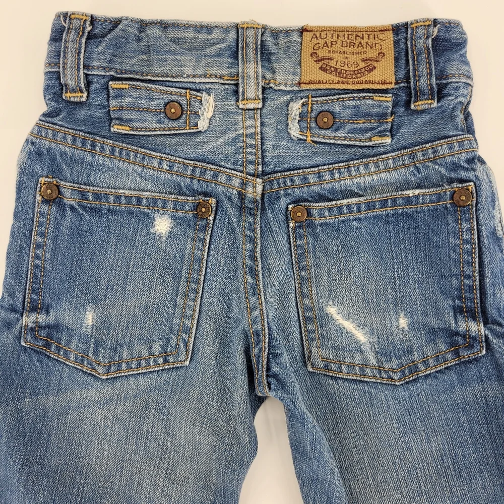 Gap Baby Toddler Jeans Distressed Straight Leg Denim Adjustable Waist Size 2T